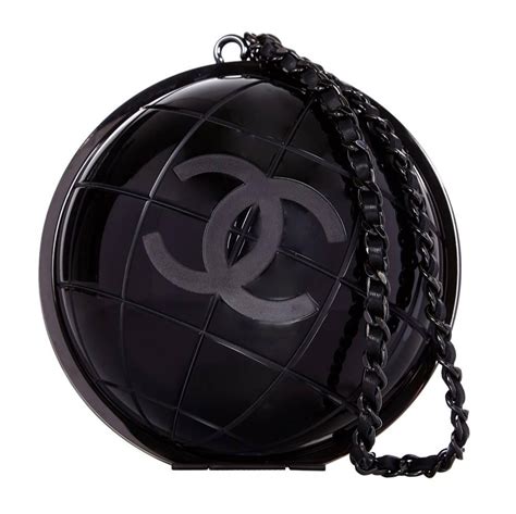 chanel black globe bag